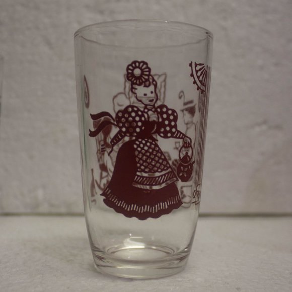 Set of 4 Vintage Swanky Swigs Bustlin Betsy Juice Glasses Atlas Glass Kraft - Picture 8 of 10